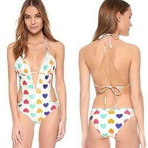 New no tag Wildfox heart swimsuit size medium